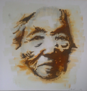 Mélanie Brochet, vieille femme japonaise, 80 x 80 cm,2013