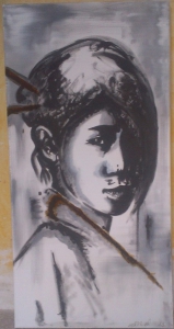 Mélanie Brochet, jeune femme japonaise, 50 x 100 cm,2013