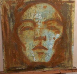 melanie-brochet-femme-asiatique- 50x50cm-toile-sur-chassis-2012