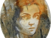 Mélanie brochet, jeune fille, toile ovale sur châssis, 40x50cm, 2012